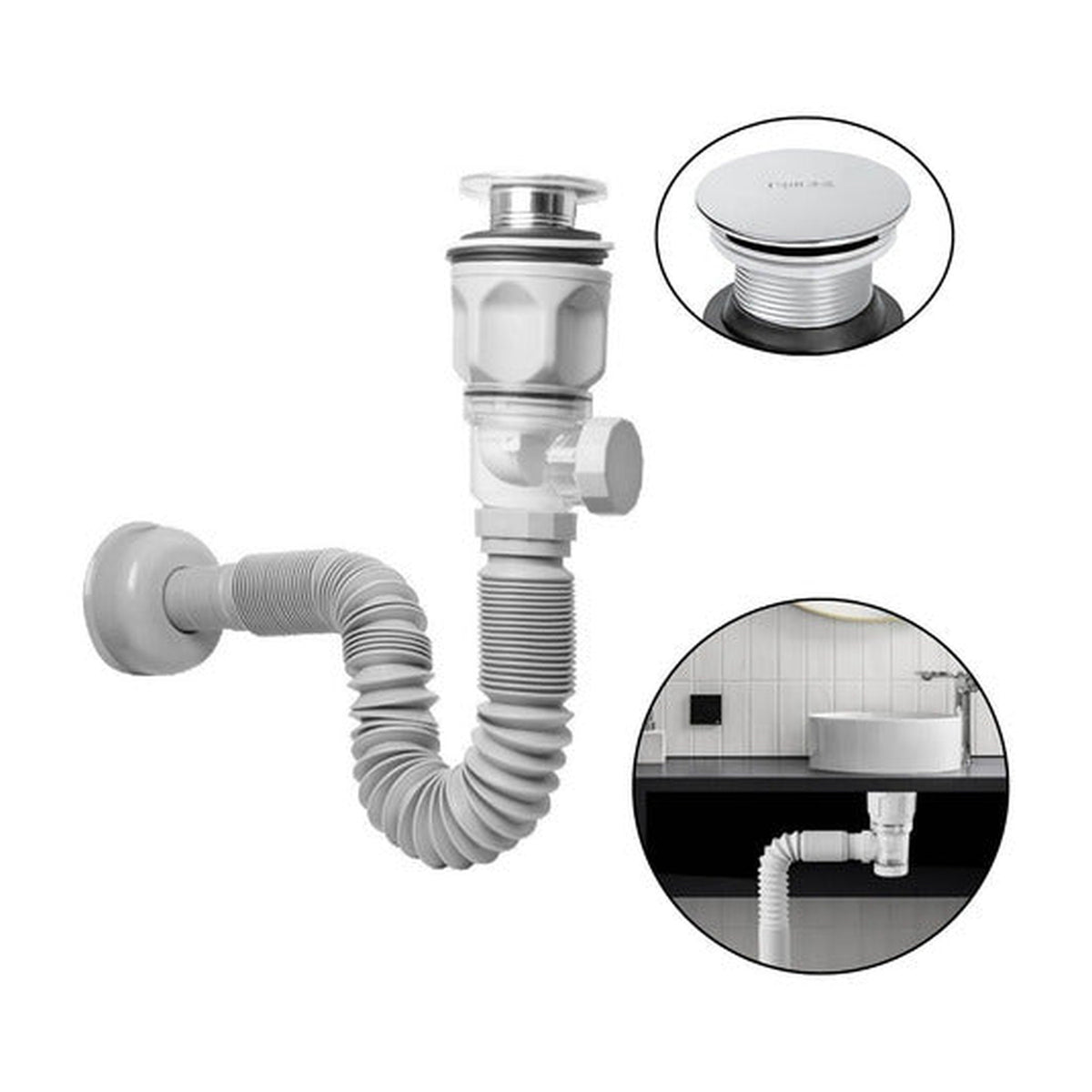 Pack X 2 Desague Push Sifon Universal Valvula Antiretorno - imagen 8