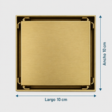 Medidas de Rejilla Invisible Oro Cepillado Para Piso 10 X 10 Cm
