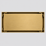 Rejilla Lineal Invisible Oro Cepillado Para Piso 20 X 10 Cm vista de producto limpia y proporcional