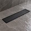Rejilla Lineal Invisible Negra Para Piso 30 X 10 Cm instalada y funcionando