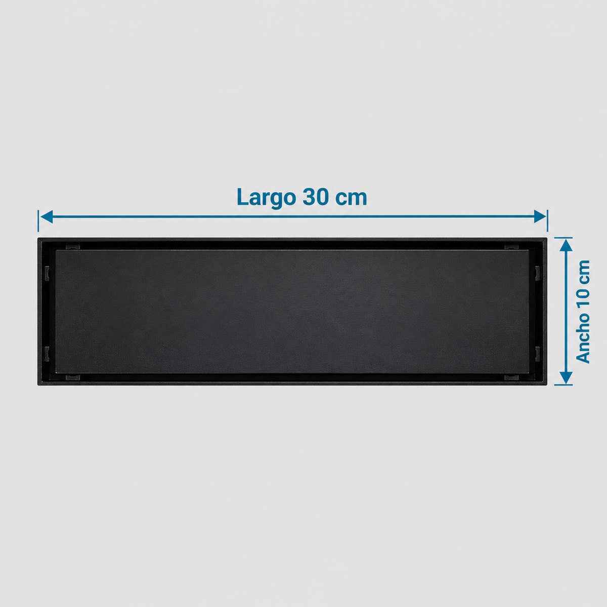Medidas de Rejilla Lineal Invisible Negra Para Piso 30 X 10 Cm