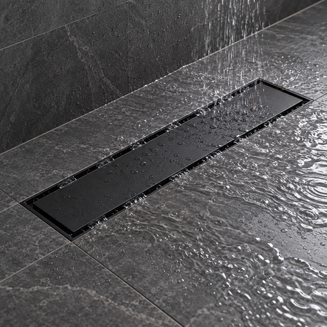 Rejilla Lineal Invisible Negra Para Piso 40 X 10 Cm
