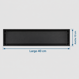 Medidas de Rejilla Lineal Invisible Negra Para Piso 40 X 10 Cm