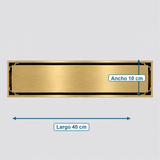 Medidas de rejilla invisible Oro cepillado 40 x 10 cm