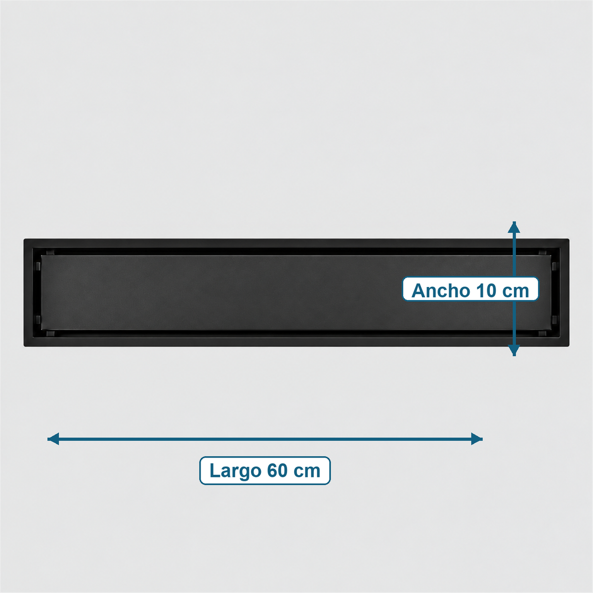 Medidas de rejilla invisible Negro 60 x 10 cm