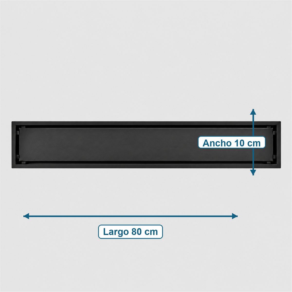 Medidas de rejilla invisible Negro 80 x 10 cm