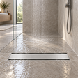 Rejilla invisible Acero inoxidable satinado instalada en ducha