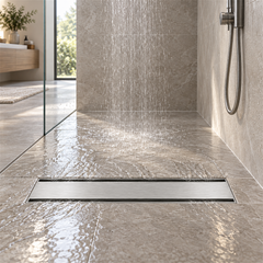 Rejilla Lineal Invisible Para Piso Satinada 80 x 10 cm