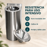 Sanitario antivandálico con lavamanos en acero inoxidable 304, calibre 16, para anclaje y salida a piso