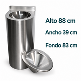 Medidas del sanitario con lavamanos: alto 88 cm, ancho 39 cm y fondo 83 cm