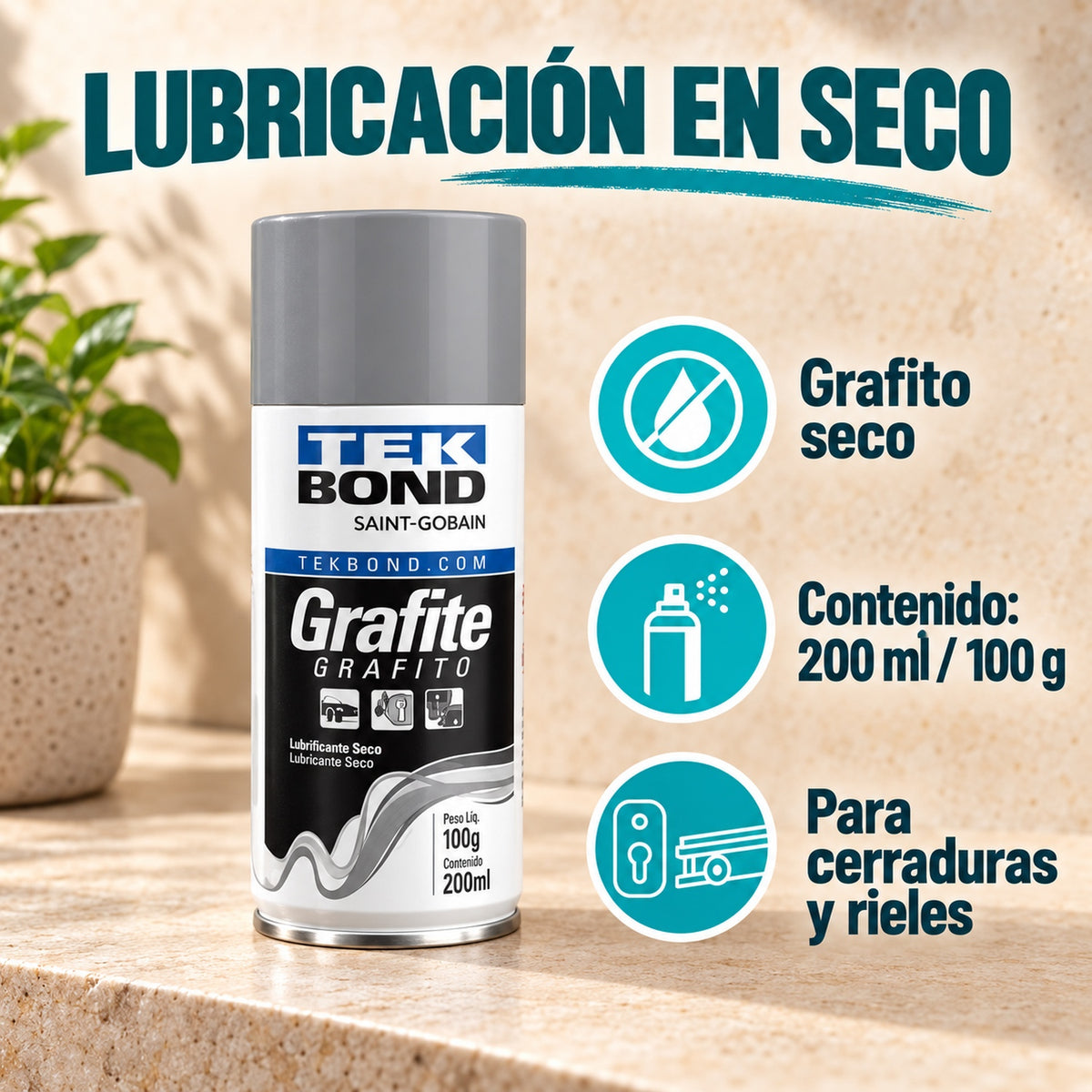 Lubricante De Grafito Seco En Aerosol 200 Ml — características y compatibilidad