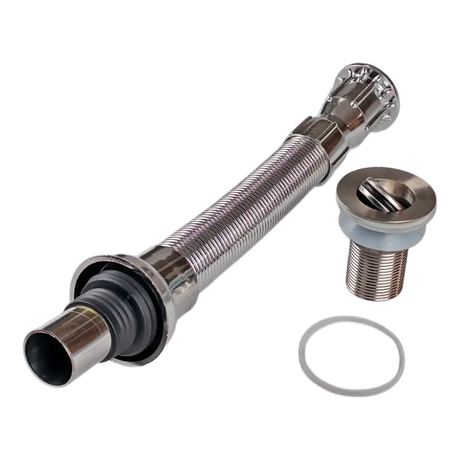 Sifón Flexible Cromado para Lavamanos con Desagüe Push