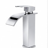 Grifería monocontrol baja tipo cascada cromada SKU 210 vista de producto