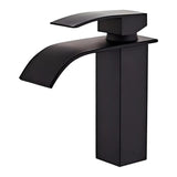 Grifería monocontrol cascada negro mate SKU 210B vista frontal
