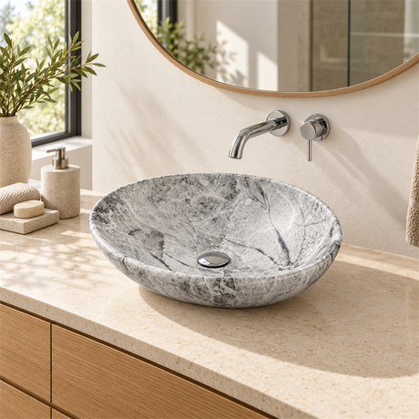 Lavamanos Canoa Calacata Gris 41 × 33 cm