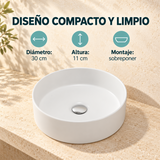 Lavamanos Marui Blanco Esmaltado 30 cm: características de diseño, acabado y montaje.