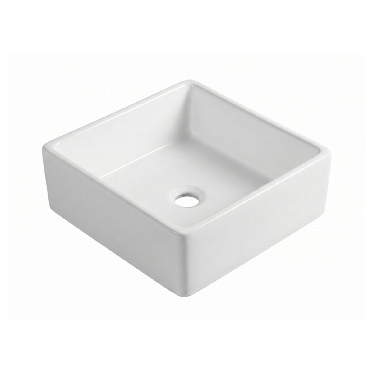 Foto oficial del lavamanos Cubik blanco, referencia 7098, sin accesorios.