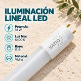 Tubo LED T8 De Vidrio 18 W Luz Fría De 1,2 m — características confirmadas
