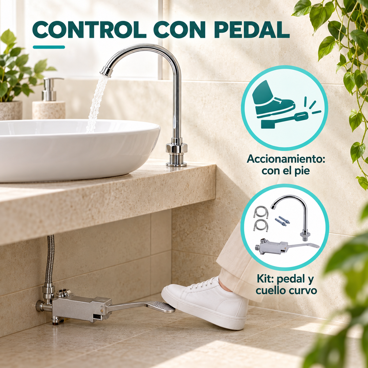 Kit De Válvula De Pedal Para Lavamanos - 03 detalle