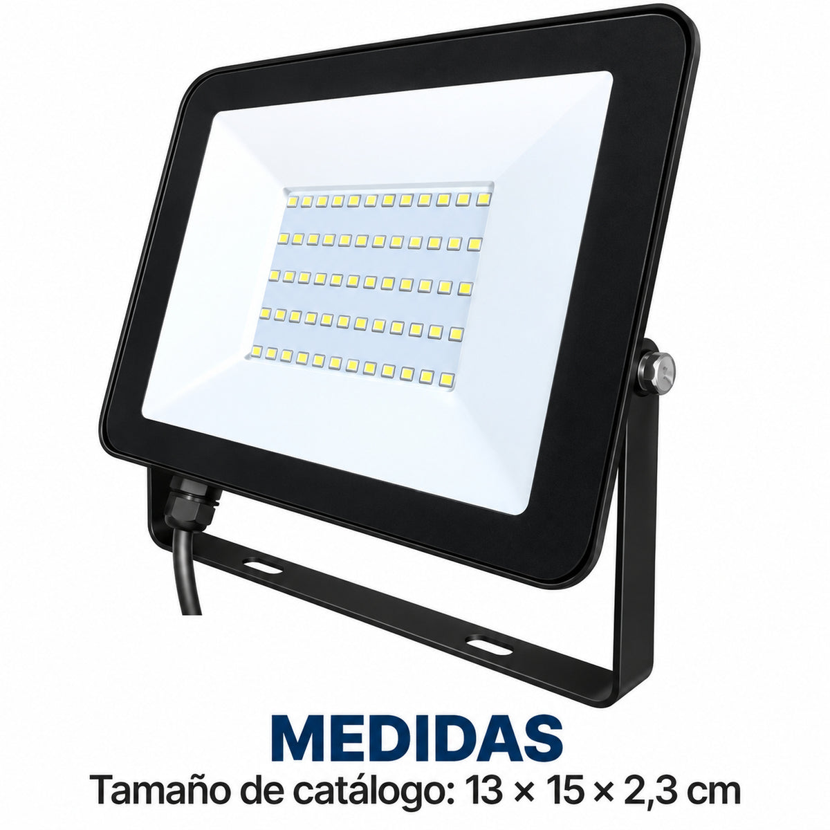 Reflector LED Slim 50 W Luz Fría Para Exterior — dimensiones del producto