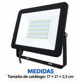 Reflector LED Slim 100 W Luz Fría Para Exterior — dimensiones del producto