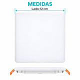 Panel LED Cuadrado Sin Marco 18 W De Empotrar De 12 cm — dimensiones del producto