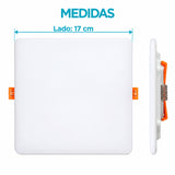 Panel LED Cuadrado Sin Marco 24 W De Empotrar De 17 cm — dimensiones del producto