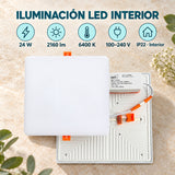 Panel LED Cuadrado Sin Marco 24 W De Empotrar De 17 cm — características del producto