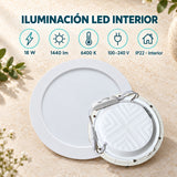Panel LED Redondo Backlight 18 W De Empotrar De 22 cm — características del producto