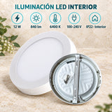 Panel LED Redondo Backlight 12 W De Sobreponer De 17 cm — características del producto
