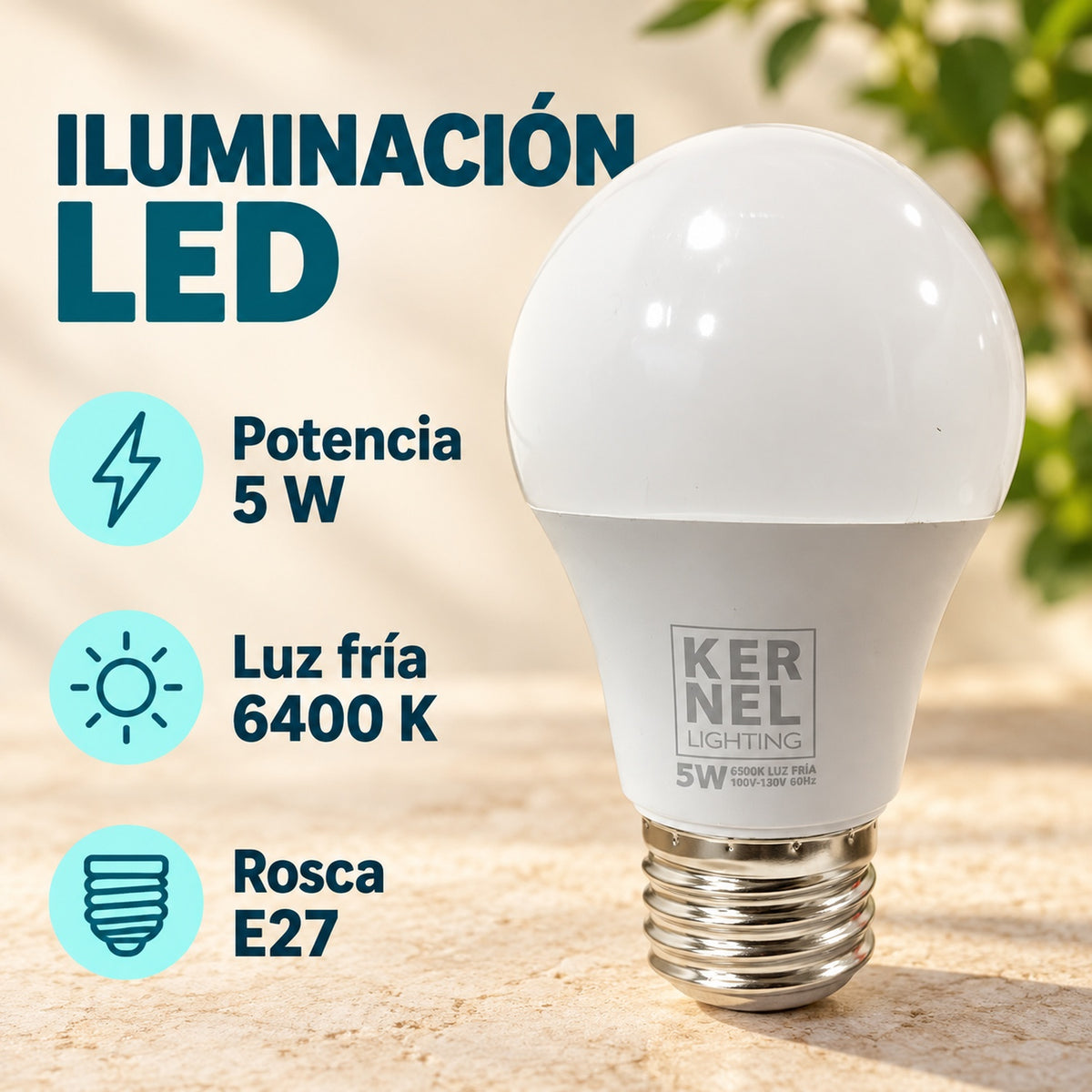 Bombillo LED De 5 W Luz Fría 6400 K E27 — características