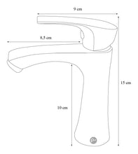 Llave Lavamanos Poste Curvo Satinado Metal Alta Calidad