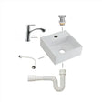 Combo Lavamanos White Vessel 33cm+ Griferia Seul +push+sifon