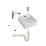 Combo Lavamanos White Vessel 33cm+ Griferia Seul +push+sifon