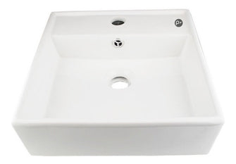 Lavamanos Porcelana Blanco Cuadrado Con Rebose De 38cm Tip