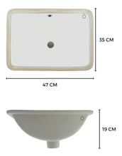 Lavamanos Blanco De Pegar Por Debajo Rectangular 48*36*22 Sm